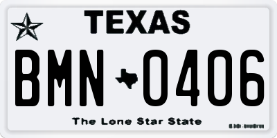 TX license plate BMN0406