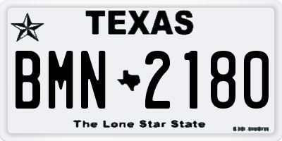 TX license plate BMN2180