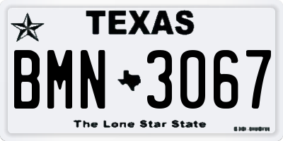 TX license plate BMN3067