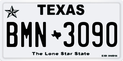 TX license plate BMN3090