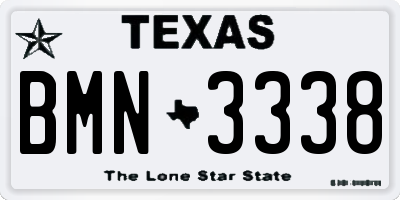 TX license plate BMN3338
