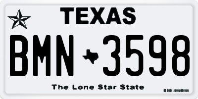 TX license plate BMN3598