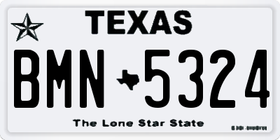 TX license plate BMN5324