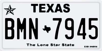 TX license plate BMN7945