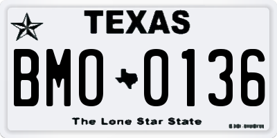 TX license plate BMO0136
