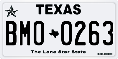 TX license plate BMO0263