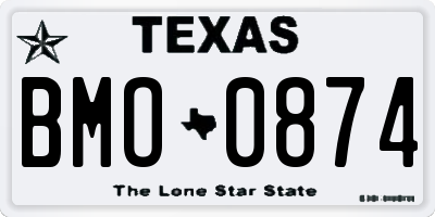 TX license plate BMO0874