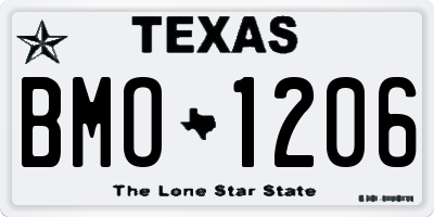 TX license plate BMO1206