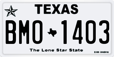 TX license plate BMO1403