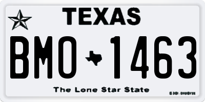 TX license plate BMO1463