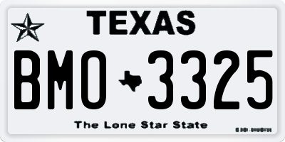 TX license plate BMO3325