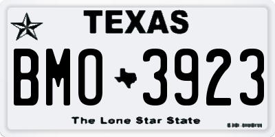 TX license plate BMO3923