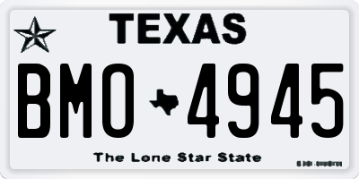 TX license plate BMO4945