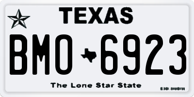 TX license plate BMO6923
