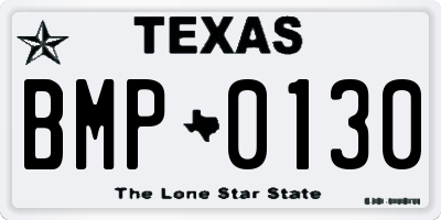 TX license plate BMP0130