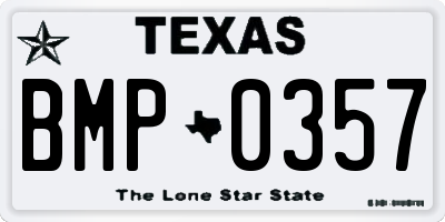 TX license plate BMP0357