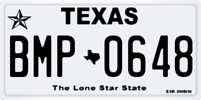 TX license plate BMP0648