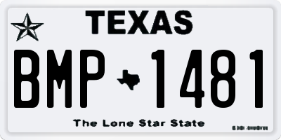 TX license plate BMP1481