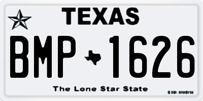TX license plate BMP1626