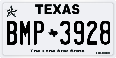 TX license plate BMP3928
