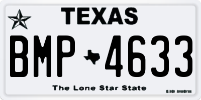 TX license plate BMP4633