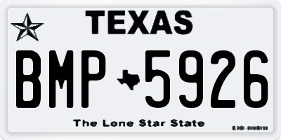 TX license plate BMP5926