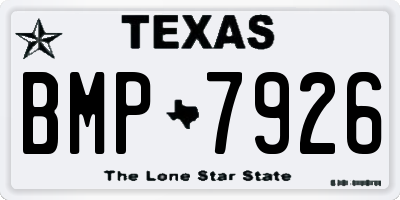 TX license plate BMP7926