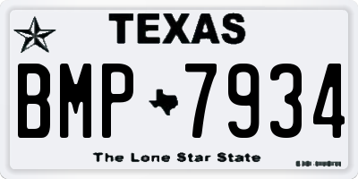 TX license plate BMP7934