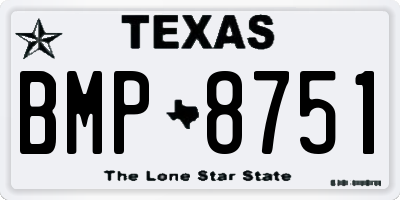 TX license plate BMP8751