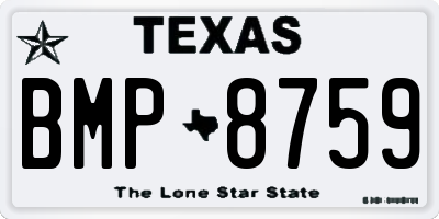 TX license plate BMP8759