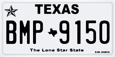 TX license plate BMP9150