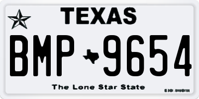 TX license plate BMP9654