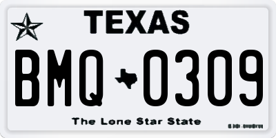 TX license plate BMQ0309