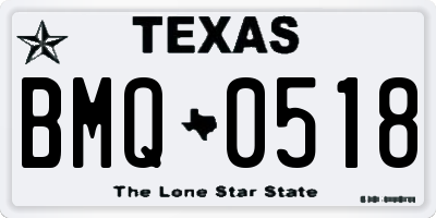 TX license plate BMQ0518