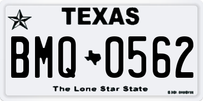 TX license plate BMQ0562