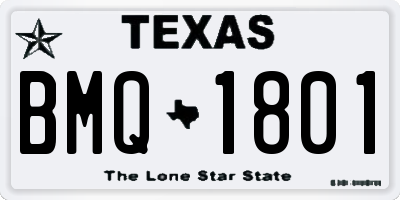 TX license plate BMQ1801