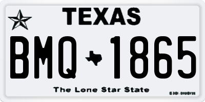 TX license plate BMQ1865