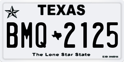 TX license plate BMQ2125