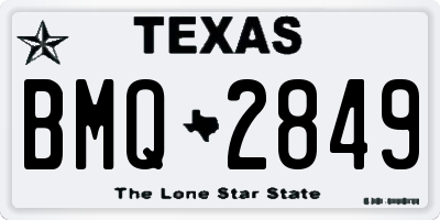 TX license plate BMQ2849