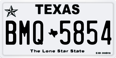 TX license plate BMQ5854