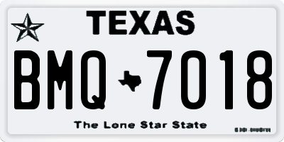 TX license plate BMQ7018