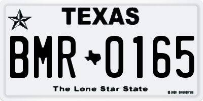 TX license plate BMR0165