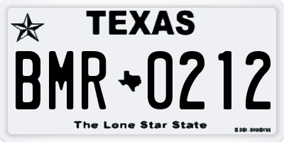TX license plate BMR0212