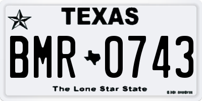 TX license plate BMR0743
