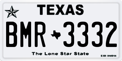 TX license plate BMR3332