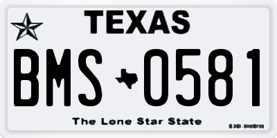 TX license plate BMS0581