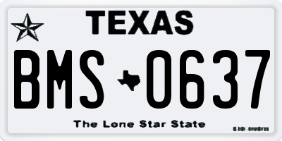 TX license plate BMS0637