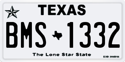 TX license plate BMS1332
