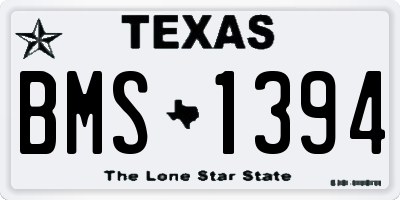 TX license plate BMS1394