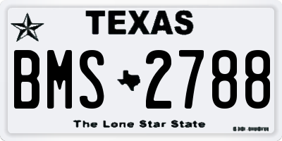TX license plate BMS2788
